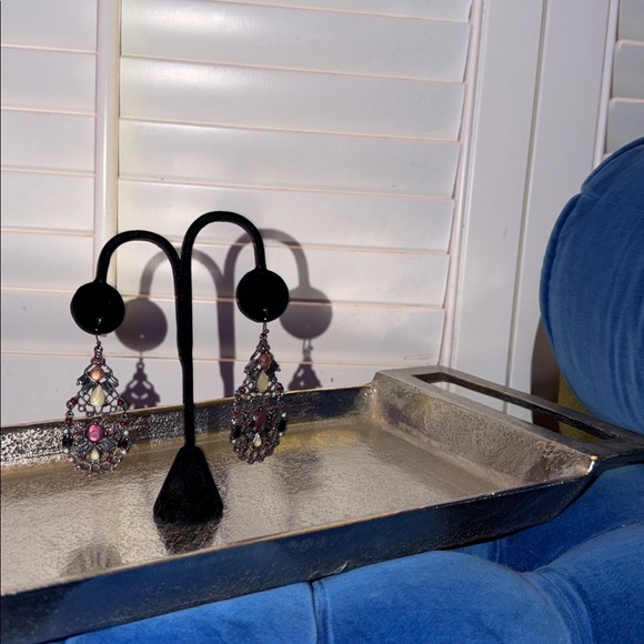 Jewelry - Elegant Pink and Silver Teardrop Earrings